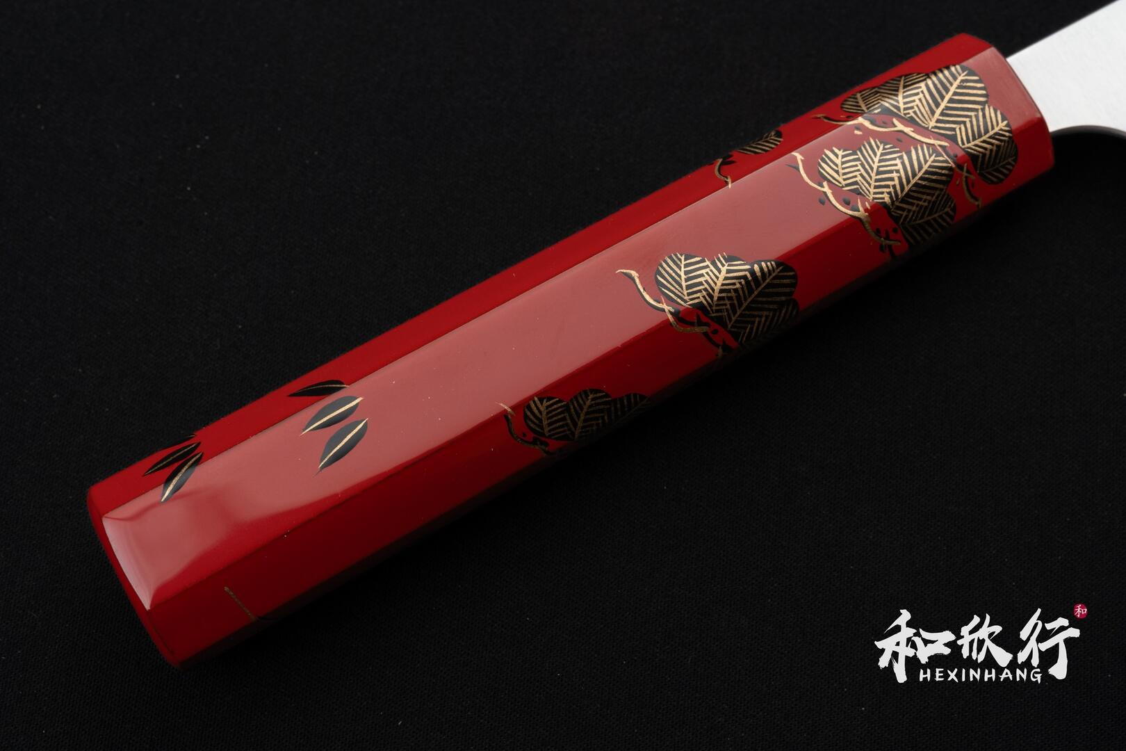 越前打刃物甲鉄柴田崇行粉末鋼SG2 切付牛刀240mm 漆塗柄限定- 松竹